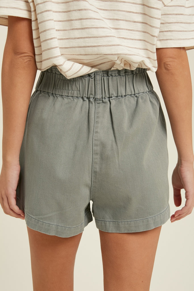 Livi Denim Shorts in Sage