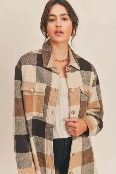 Parker Shacket in Brown