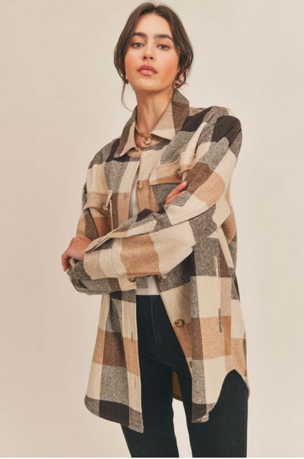 Parker Shacket in Brown