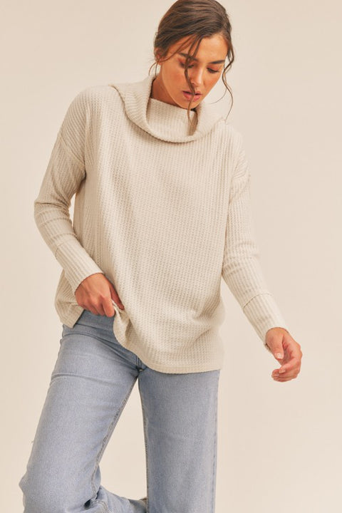 Zoe Crossover Back Turtleneck Top