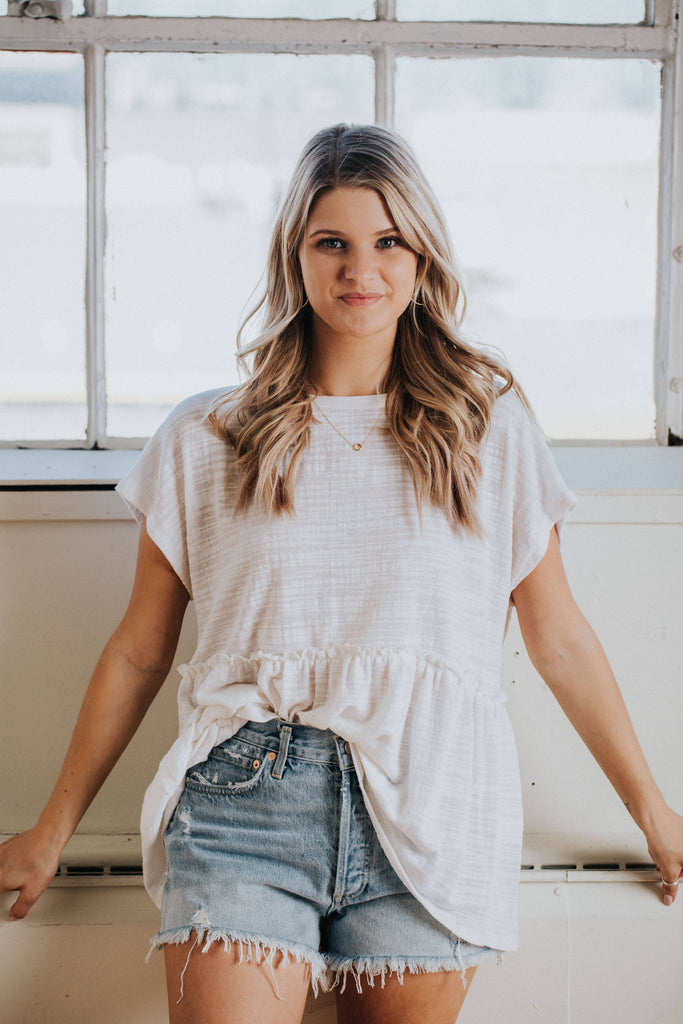 Jackie Peplum Top in White