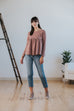 Lincoln Striped Peplum in Brick - Nell and Rose