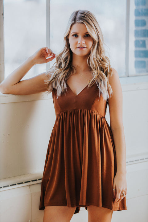 Yelena Romper in Camel