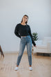 Everyday Crop Sweatshirt in Black - Nell and Rose